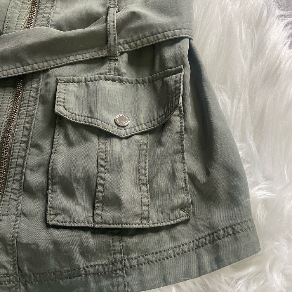 White House Black Market Sz 6 Olive Green Women’s Utility Jacket - Picture 7 of 13